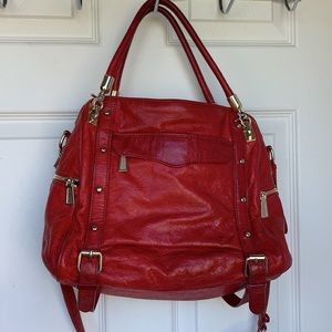 Shiny Red and Gold REBECCA MINKOFF HANDBAG.